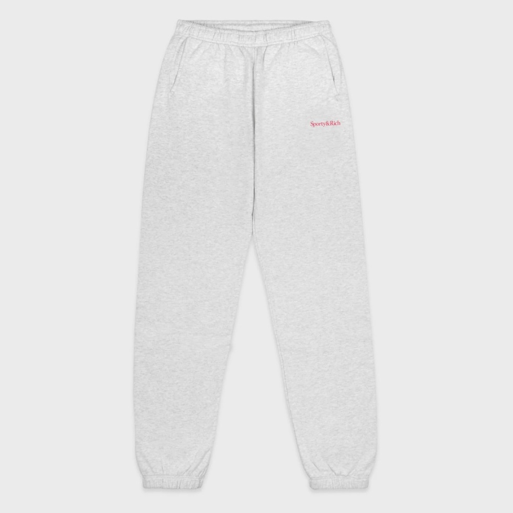 Sporty & Rich Serif Logo Sweatpant - Heather Gray